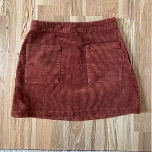 Corduroy burnt reddish brown skirt